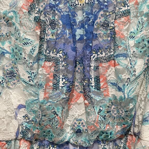 LOVE REIGN Women's XL White Pastel Lace Lined Handkerchief Sleeveless Dress NWT - Picture 5 of 6